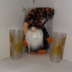 Hobby Lobby Halloween Gnome and Candle Set - Black, Orange, Gold